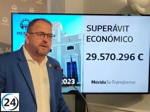 Mérida cierra 2023 con superávit de 29,5 millones y reduce deuda a 11,5 millones
