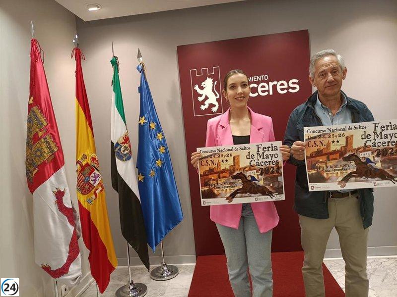 Gran participación en el Concurso Nacional de Saltos de Cáceres: 100 caballos y 60 jinetes del 24 al 26 de mayo.