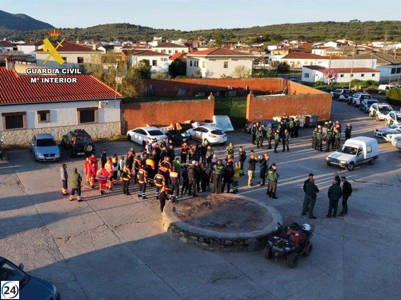 Rescatan sano y salvo al hombre de 65 años que había desaparecido en Zarza de Montánchez.