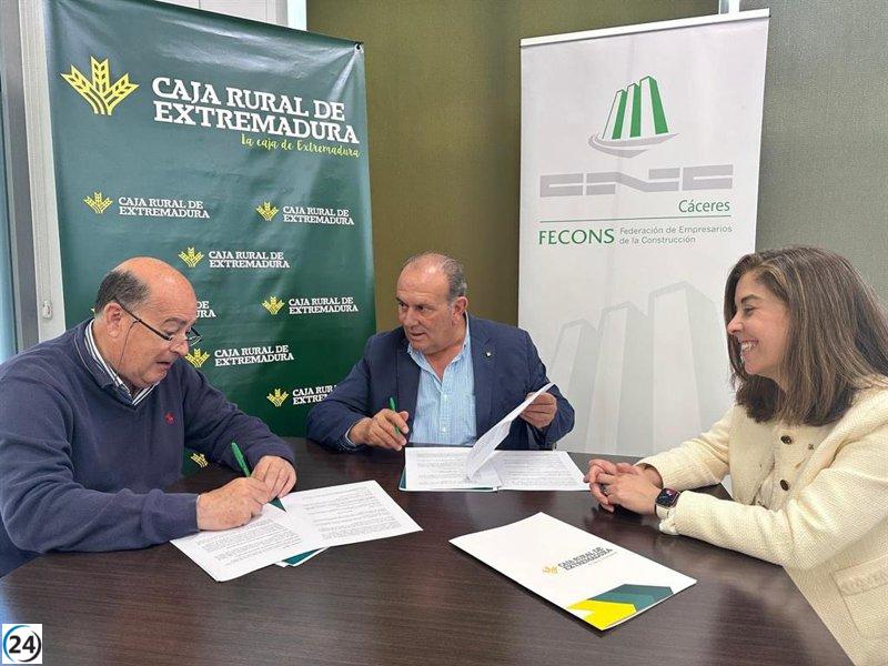 Caja Rural de Extremadura y Fecons fortalecen su alianza para impulsar la industria de la construcción.
