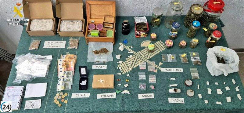 Desmantelan operativo de drogas en Torre de Miguel Sesmero con dos arrestos.