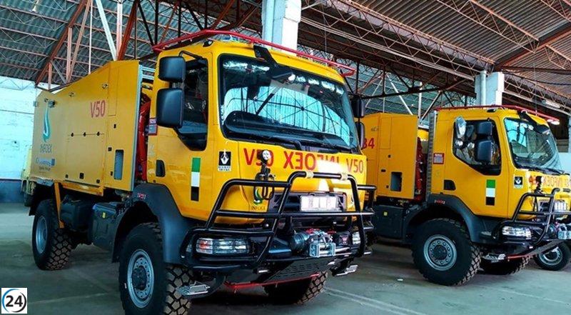 Se declara alerta mínima por incendio forestal en Herrera del Duque que amenaza una carretera.