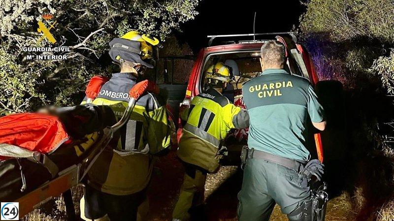 Guardia Civil salva a un serradillano herido en un área de complicado acceso en Cáceres.