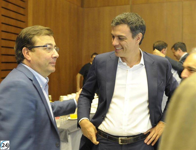 Sánchez rinde homenaje a Fernández Vara al despedirlo por su compromiso y capacidad de diálogo.