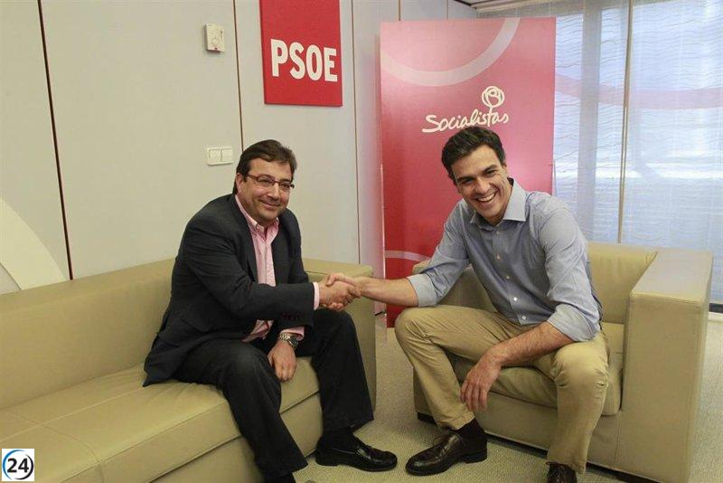 Pedro Sánchez estará presente en el funeral de Fernández Vara este lunes en Olivenza.