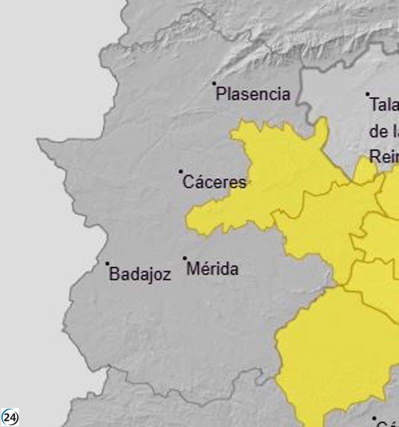 Alertan a Siberia extremeña y Villuercas-Montánchez por lluvias y tormentas este jueves.