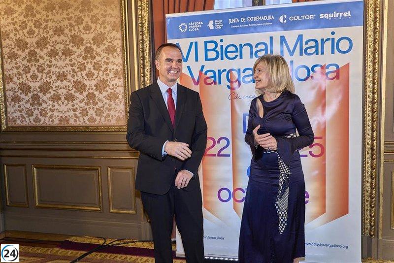 Cáceres, Badajoz y Trujillo acogerán más de 30 eventos en la Bienal de Novela Mario Vargas Llosa.