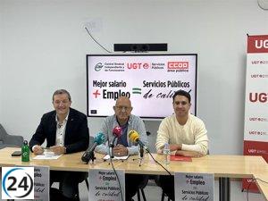 Sindicatos UGT, CCOO y CSIF lanzan movilizaciones en Badajoz para reclamar aumentos salariales a trabajadores del sector público.