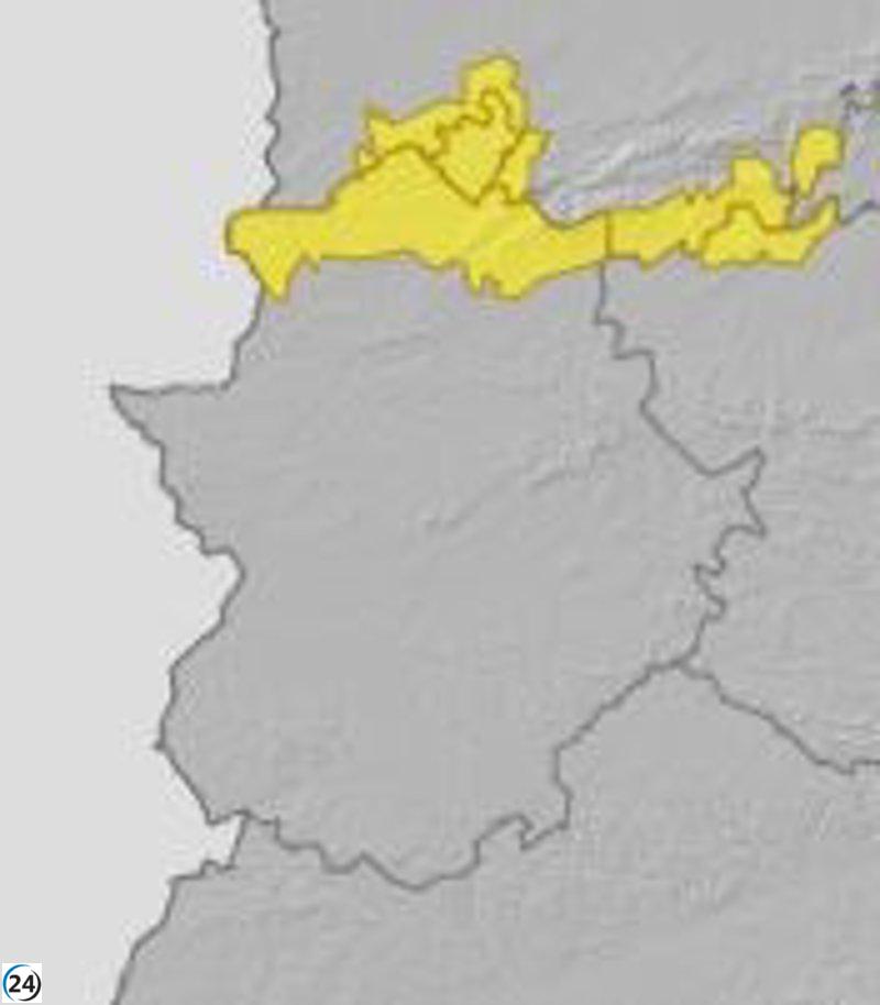 Cáceres Norte en alerta amarilla por lluvias este viernes.