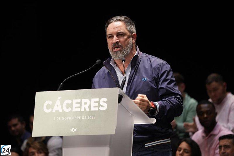 Abascal se unirá el lunes a un evento en Mérida para presentar a los candidatos de Vox en Extremadura.