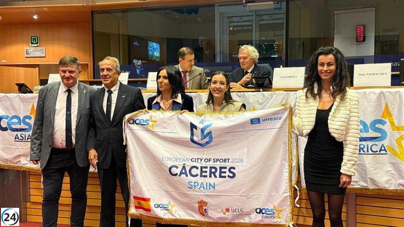 Cáceres será reconocida como Ciudad Europea del Deporte en 2026 por el Parlamento Europeo.