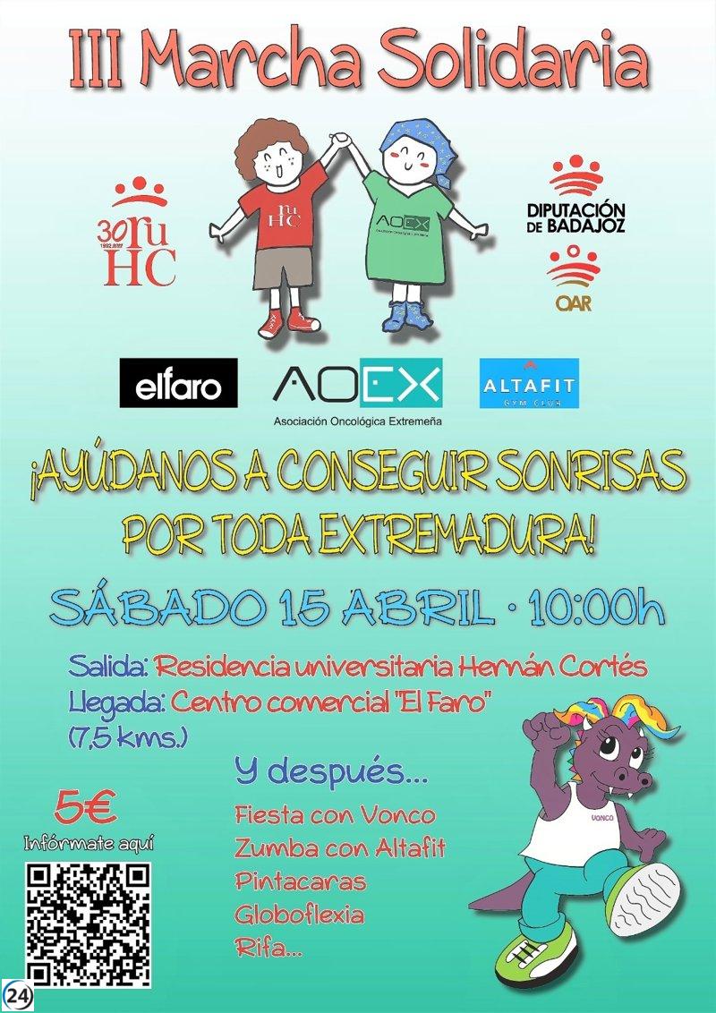 La III Marcha Solidaria de Badajoz terminará en El Faro con una fiesta para los niños.
