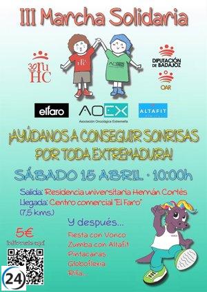 La III Marcha Solidaria de Badajoz terminará en El Faro con una fiesta para los niños.