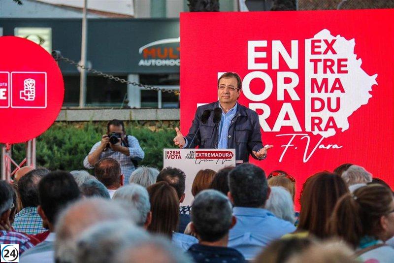 Vara reanuda su agenda electoral tras incendio en Hurdes con actos en cinco localidades.