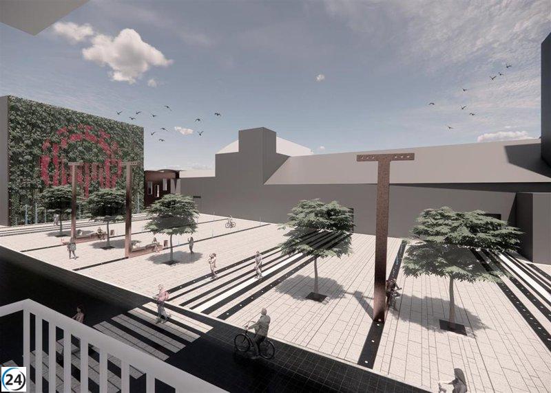 La renovada plaza de la Basílica Santa Eulalia de Mérida tendrá fuentes, plataforma única y jardines verticales.