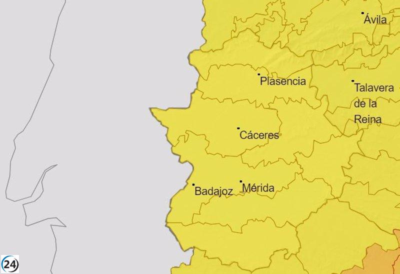 Extremadura vuelve a enfrentar altas temperaturas, con máximas de 39 grados, y los avisos amarillos reaparecen.