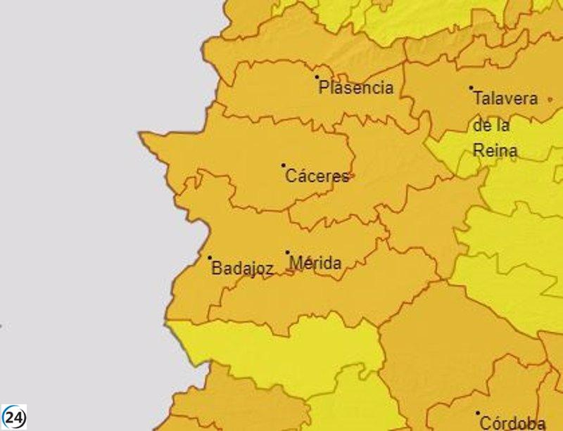 Se pronostican altas temperaturas en el suroeste de Extremadura con aviso naranja.