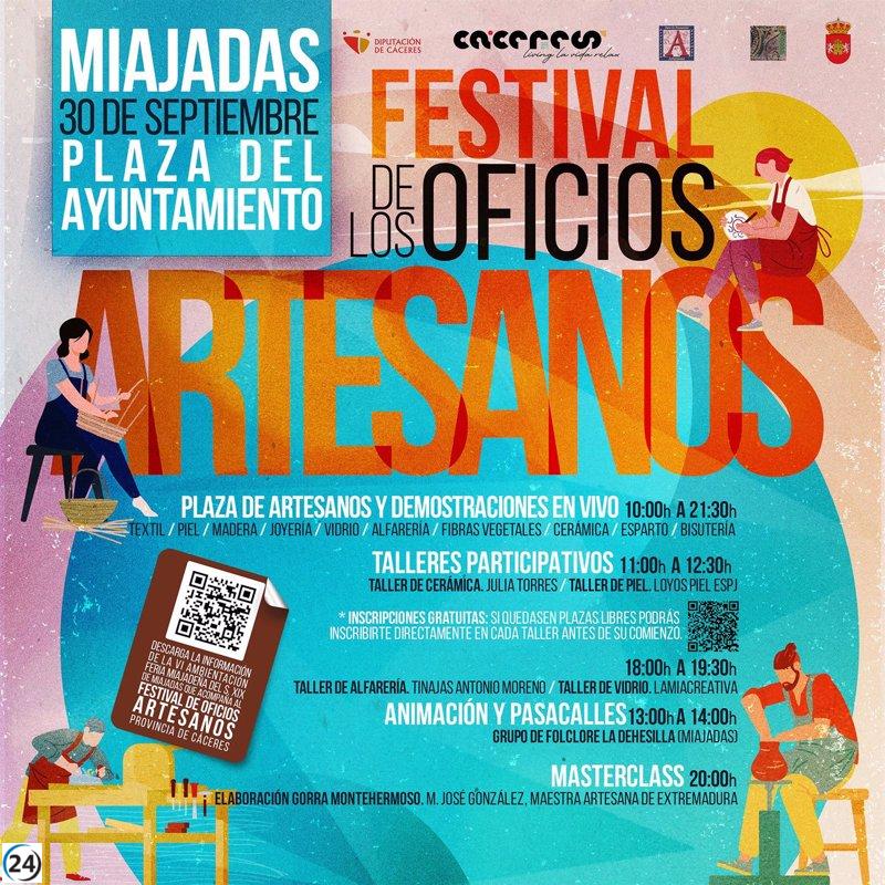 Exitoso cierre del Festival de Oficios Artesanos de la Diputación de Cáceres en Miajadas, consolidando tradiciones y promoviendo el talento local