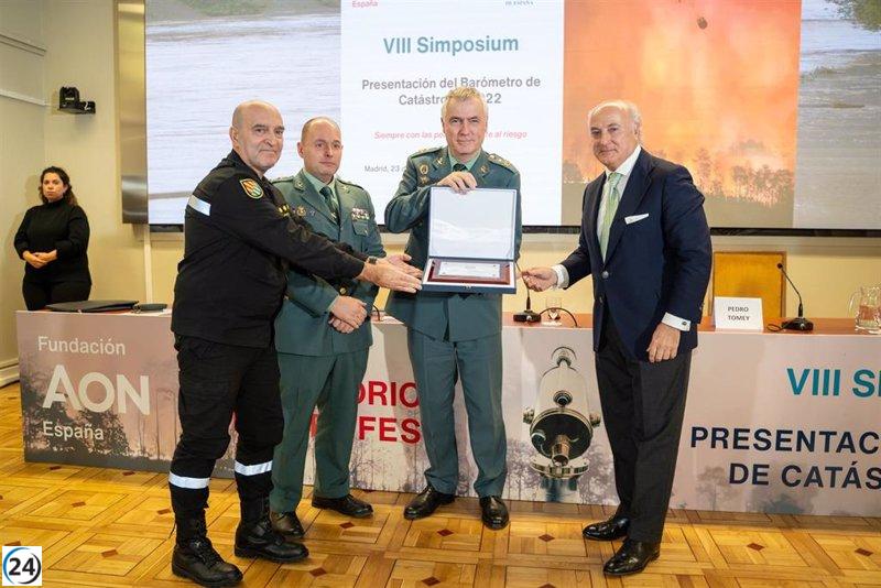 La Fundación Aon premia la labor de la Guardia Civil de Cáceres en los incendios forestales de 2022.
