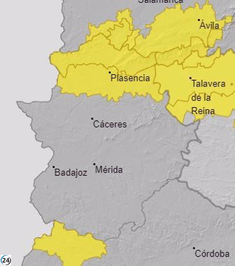 Lluvias ponen en alerta a norte de Cáceres y valles del Tajo y Alagón